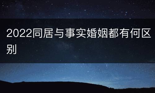 2022同居与事实婚姻都有何区别