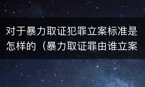对于暴力取证犯罪立案标准是怎样的（暴力取证罪由谁立案）
