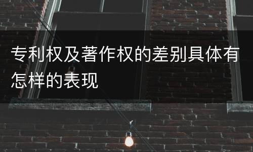 专利权及著作权的差别具体有怎样的表现