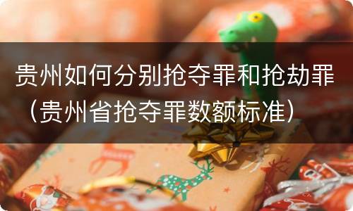 贵州如何分别抢夺罪和抢劫罪（贵州省抢夺罪数额标准）