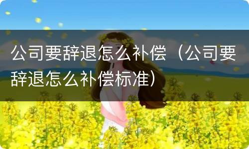 公司要辞退怎么补偿（公司要辞退怎么补偿标准）