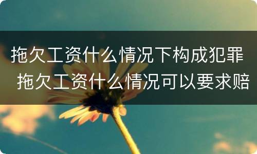拖欠工资什么情况下构成犯罪 拖欠工资什么情况可以要求赔偿金