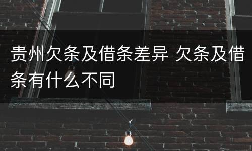 贵州欠条及借条差异 欠条及借条有什么不同