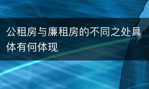 公租房与廉租房的不同之处具体有何体现