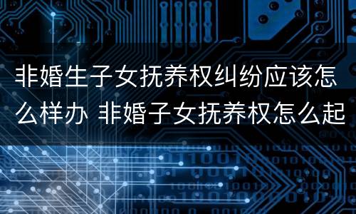 非婚生子女抚养权纠纷应该怎么样办 非婚子女抚养权怎么起诉