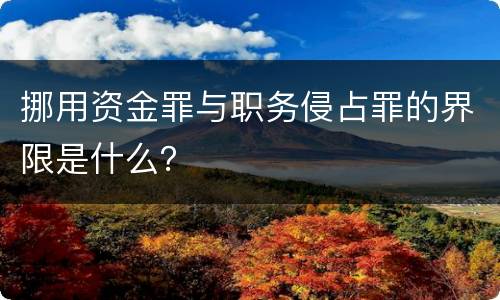 挪用资金罪与职务侵占罪的界限是什么？