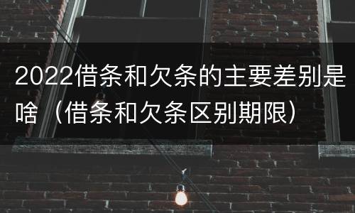 2022借条和欠条的主要差别是啥（借条和欠条区别期限）
