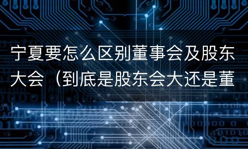 宁夏要怎么区别董事会及股东大会（到底是股东会大还是董事会大）