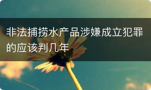 非法捕捞水产品涉嫌成立犯罪的应该判几年