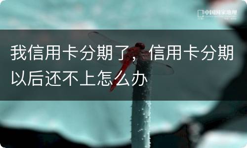我信用卡分期了，信用卡分期以后还不上怎么办