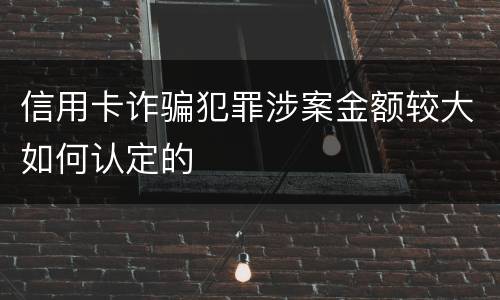 信用卡诈骗犯罪涉案金额较大如何认定的