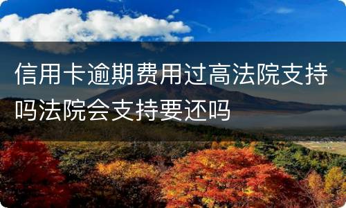 信用卡逾期费用过高法院支持吗法院会支持要还吗