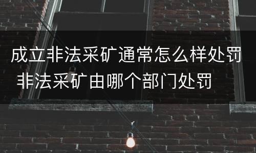 成立非法采矿通常怎么样处罚 非法采矿由哪个部门处罚