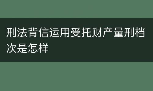 刑法背信运用受托财产量刑档次是怎样