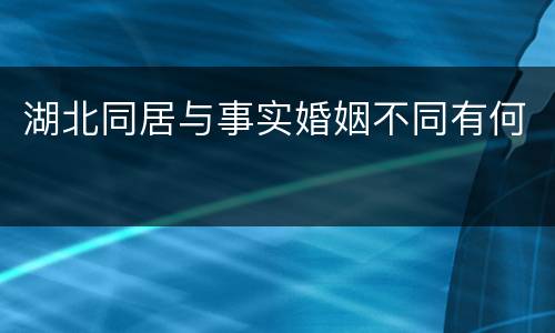湖北同居与事实婚姻不同有何