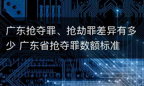 广东抢夺罪、抢劫罪差异有多少 广东省抢夺罪数额标准