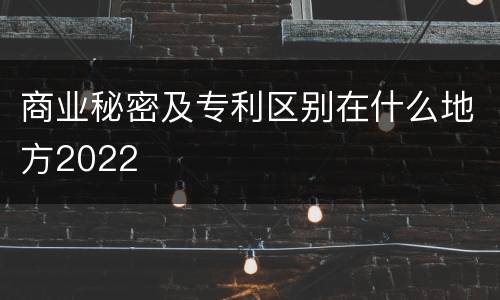 商业秘密及专利区别在什么地方2022