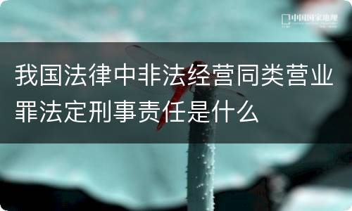 我国法律中非法经营同类营业罪法定刑事责任是什么