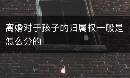离婚对于孩子的归属权一般是怎么分的