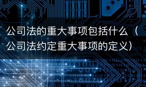 公司法的重大事项包括什么（公司法约定重大事项的定义）