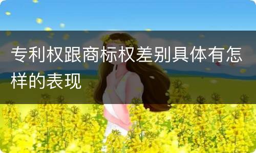 专利权跟商标权差别具体有怎样的表现