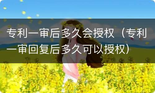 专利一审后多久会授权（专利一审回复后多久可以授权）