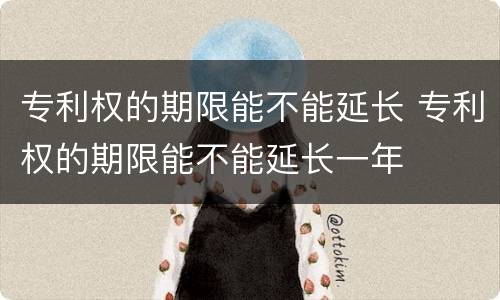 专利权的期限能不能延长 专利权的期限能不能延长一年