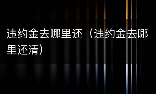 违约金去哪里还（违约金去哪里还清）