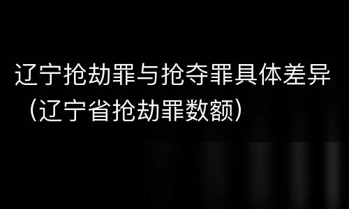 辽宁抢劫罪与抢夺罪具体差异（辽宁省抢劫罪数额）
