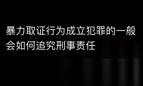 暴力取证行为成立犯罪的一般会如何追究刑事责任