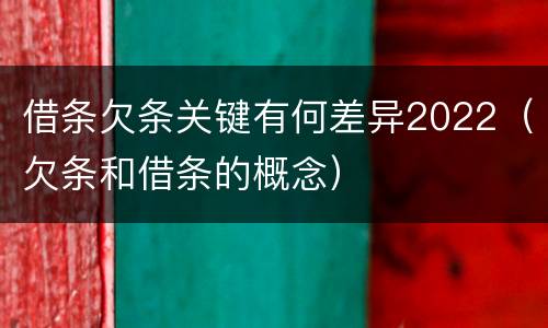 借条欠条关键有何差异2022（欠条和借条的概念）