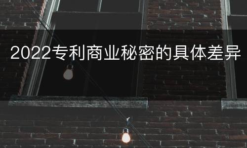 2022专利商业秘密的具体差异