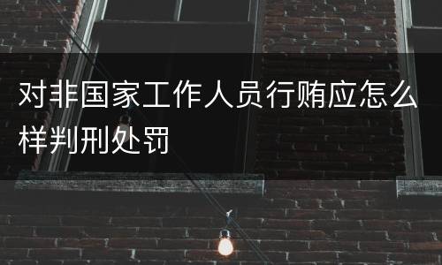 对非国家工作人员行贿应怎么样判刑处罚