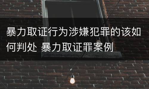 暴力取证行为涉嫌犯罪的该如何判处 暴力取证罪案例