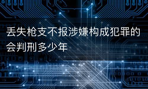 丢失枪支不报涉嫌构成犯罪的会判刑多少年