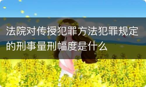 法院对传授犯罪方法犯罪规定的刑事量刑幅度是什么