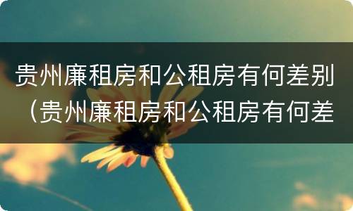 贵州廉租房和公租房有何差别（贵州廉租房和公租房有何差别呢）