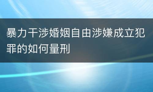 暴力干涉婚姻自由涉嫌成立犯罪的如何量刑