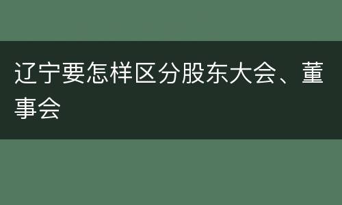 辽宁要怎样区分股东大会、董事会
