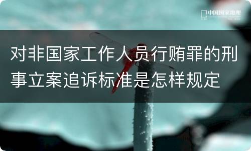 对非国家工作人员行贿罪的刑事立案追诉标准是怎样规定