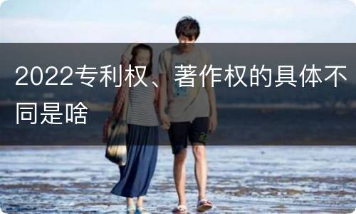 2022专利权、著作权的具体不同是啥