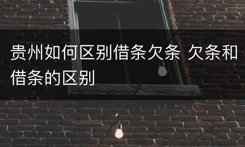 贵州如何区别借条欠条 欠条和借条的区别