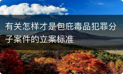 有关怎样才是包庇毒品犯罪分子案件的立案标准