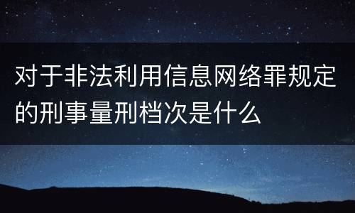 对于非法利用信息网络罪规定的刑事量刑档次是什么