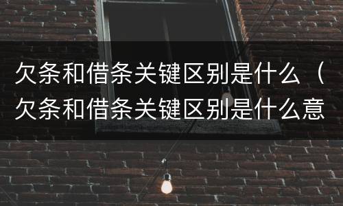 欠条和借条关键区别是什么（欠条和借条关键区别是什么意思）