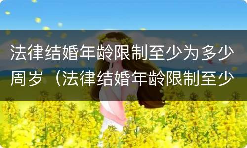 法律结婚年龄限制至少为多少周岁（法律结婚年龄限制至少为多少周岁以上）