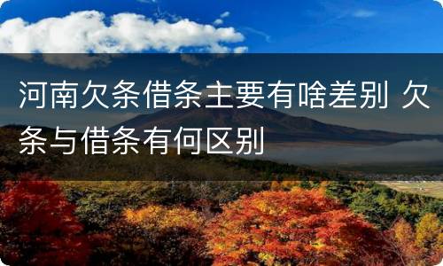 河南欠条借条主要有啥差别 欠条与借条有何区别