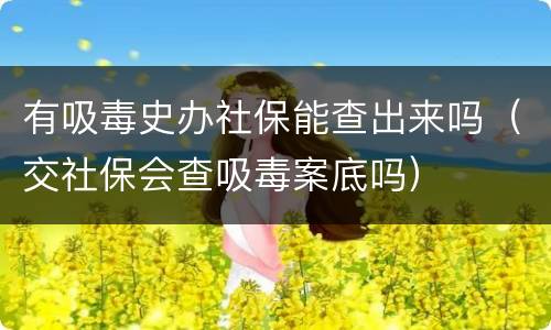 有吸毒史办社保能查出来吗（交社保会查吸毒案底吗）