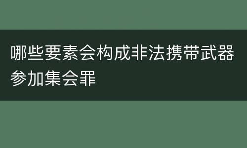 哪些要素会构成非法携带武器参加集会罪