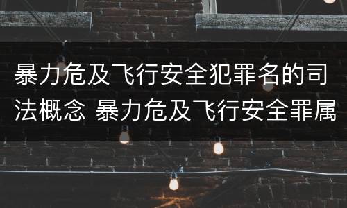 暴力危及飞行安全犯罪名的司法概念 暴力危及飞行安全罪属于什么犯